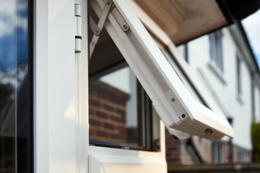 White-uPVC-Casement-Triple-Glazing-Window-in-Open-Position-Close-Up